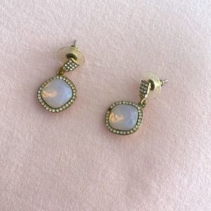 Pink and gold small chandelier earrings